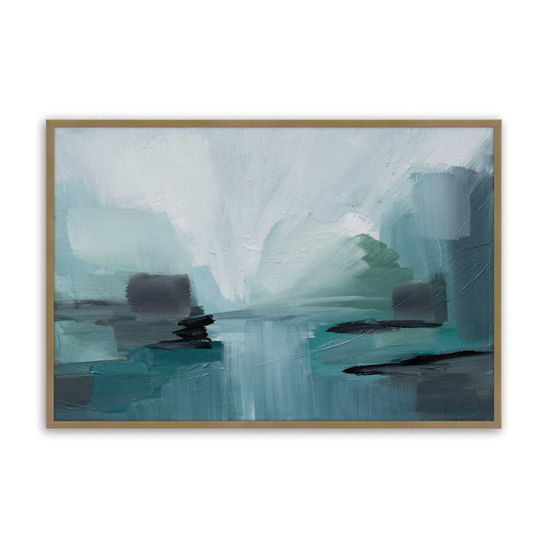 Where the Water Leads I Print, 17.25" H x 21.25" W, Brushed Gold