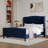 Bed Frame with Storage, 4 Under Bed Drawers and Wingback Headboard, Type-c and USB Ports, Diamond Tufted Upholstered Platform, No Box Spring Required-224186648-224186653