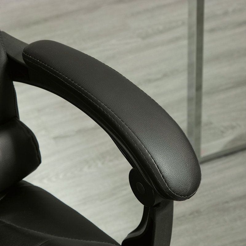 Fauteuil de bureau vibrant à 6 points avec massage chauffant, chaise de bureau de direction à haut dossier avec dossier inclinable, accoudoirs rembourrés et télécommande