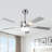 52" Dimmable 6-Speed Reversible Ceiling Fan with LED Lights and Remote Control, 3 Color Lights, Timer, Double-Sided Wood Blades