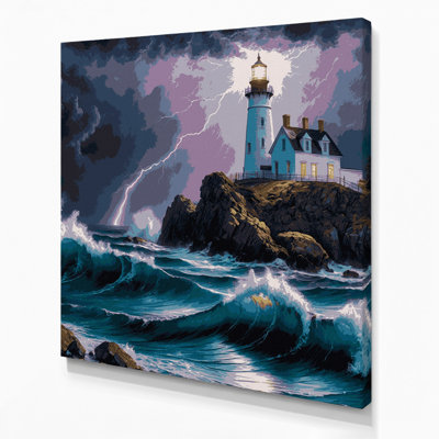 Art mural sur toile, "Phares nautiques" gris