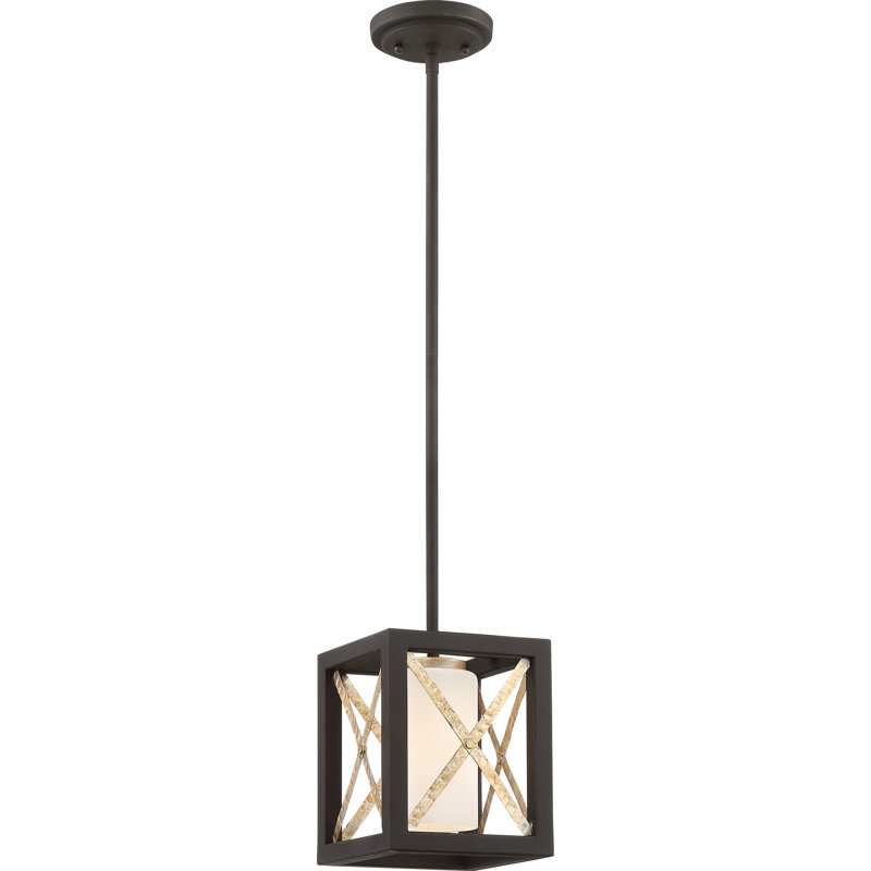 Ghyslaine 1 - Light Matte Black / Antique Silver Accents Single Pendant