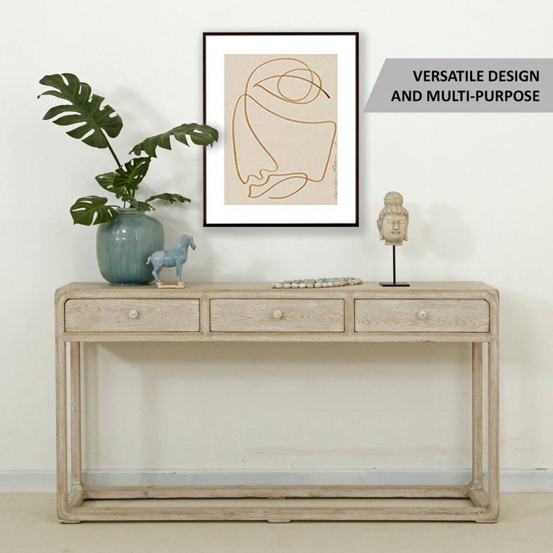 Oluwatobiloba 63'' W Console Table, White Wash