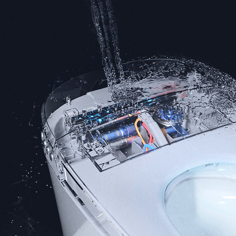 Compact Dual Flush Toilet With Self-Cleaning Wand, Foot Sensor Flush, White Night , Knob Control, Cold Water Wash, Strong Soft Close, , Immaculate Smart 1/1.28 ,