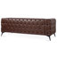 Accoudoir carré 3 places, large de 84,3 pouces, coussin amovible, unité centrale brun foncé, pieds en fer, largeur de conception fabuleuse pour trois personnes, accoudoir, personne détachable captivante-531956570-531956548