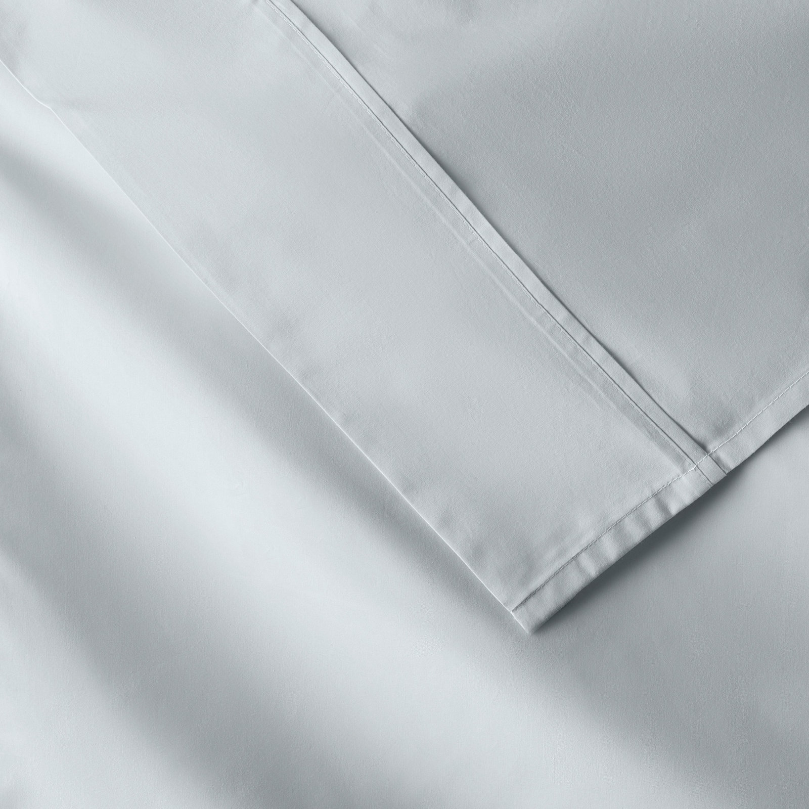 Emrik Brushed Organic Cotton Percale Sheet Set, Pale Blue, Full