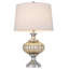 27" Silver Metallic Metal Table Lamp With White Empire Shade
