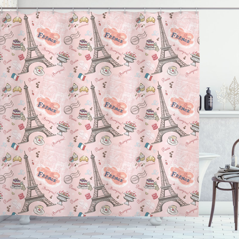 Shower Curtain with Hooks Included, 75"H x 69"W