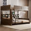 Lit double superposé au-dessus de grand lit double avec armoires de rangement et ports USB-210140764