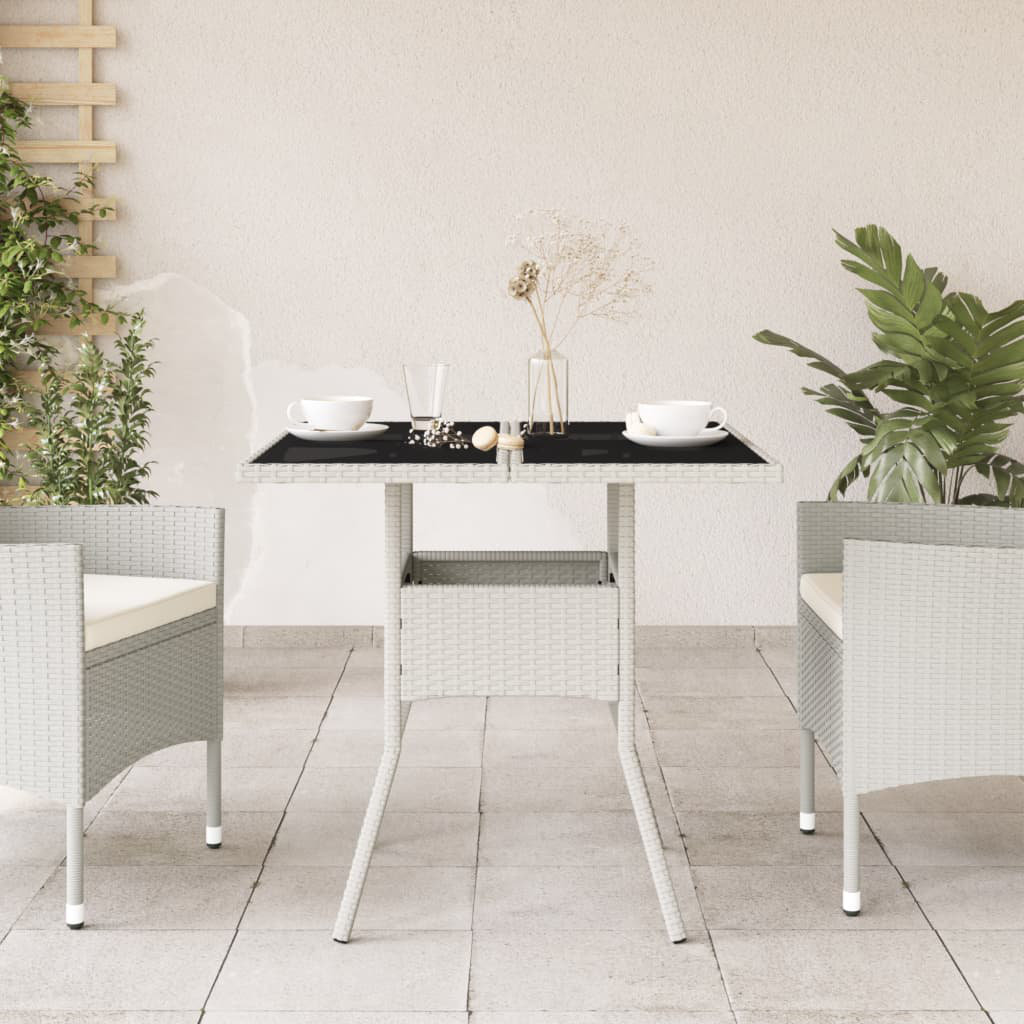 Esstisch Anistin aus Glas/Stahl/Polyrattan