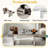 Luxury Rectangular Mirror Coffee Table With Fluted Tempered Glass And Rounded Edges