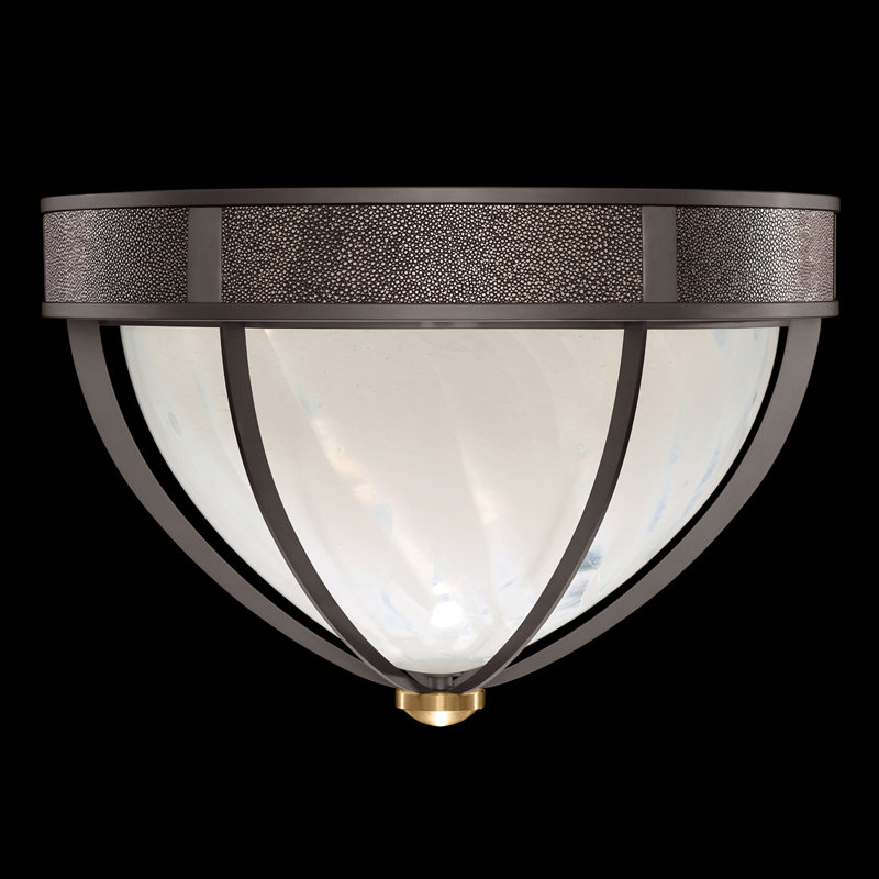 Mirage Glass Flush Mount, Midnight Steel/Brass, Pebble
