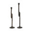 S/2 Black and Gold Iron Candle Holders with Playful Loop Design