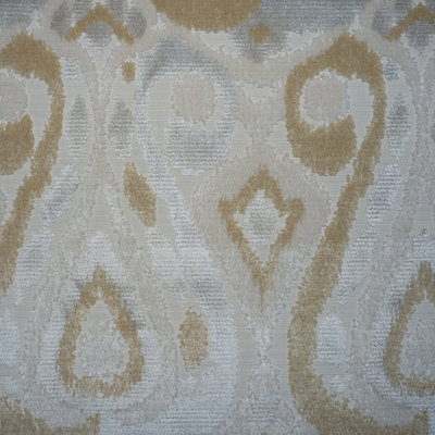 Kasuri - Tear Drop Design Cut Velvet Upholstery Fabric