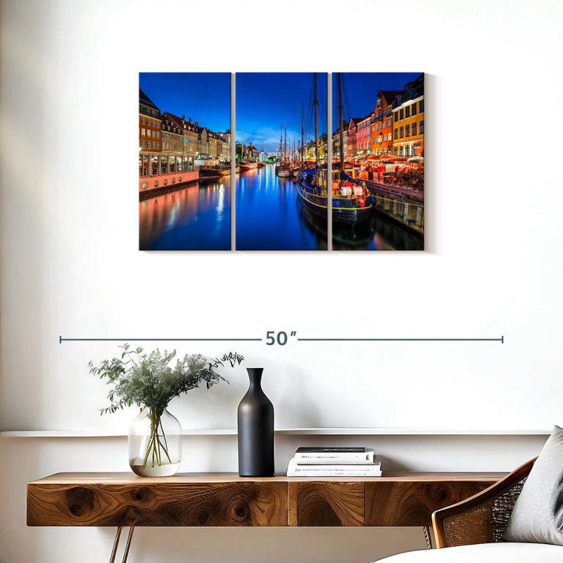Bateaux à Nyhavn, H 20 po x l 33 po