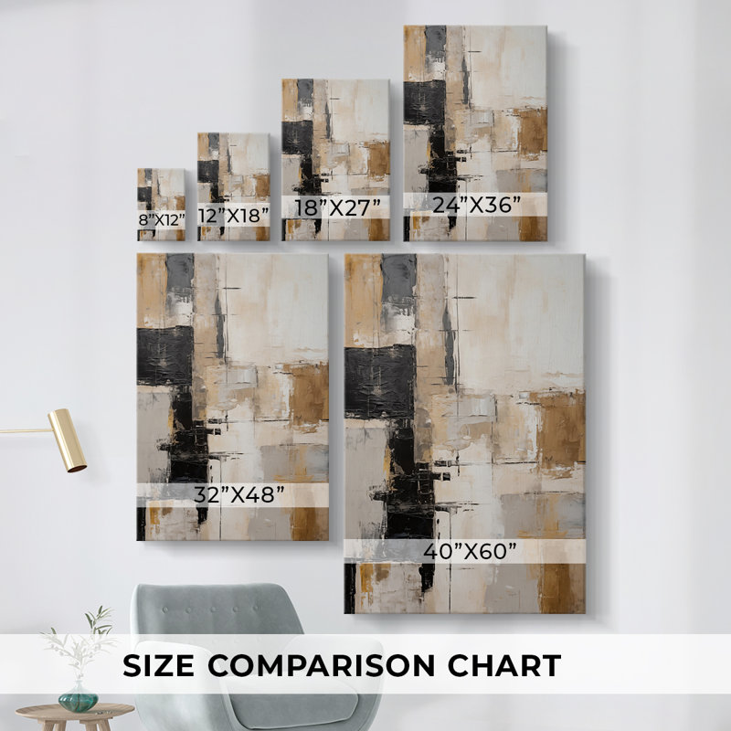 Abstract Series CXXXIV -Set Of 3 Gallery Wrapped Canvas -Ready to Hang, 27" H x 18" W