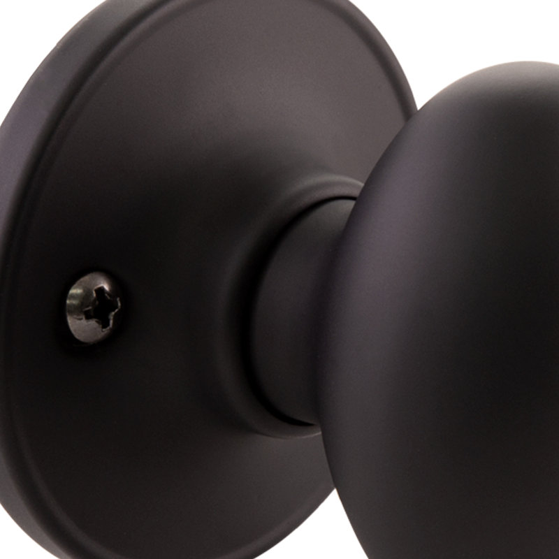 Egg Single Dummy Door Knob, Matte Black, Right