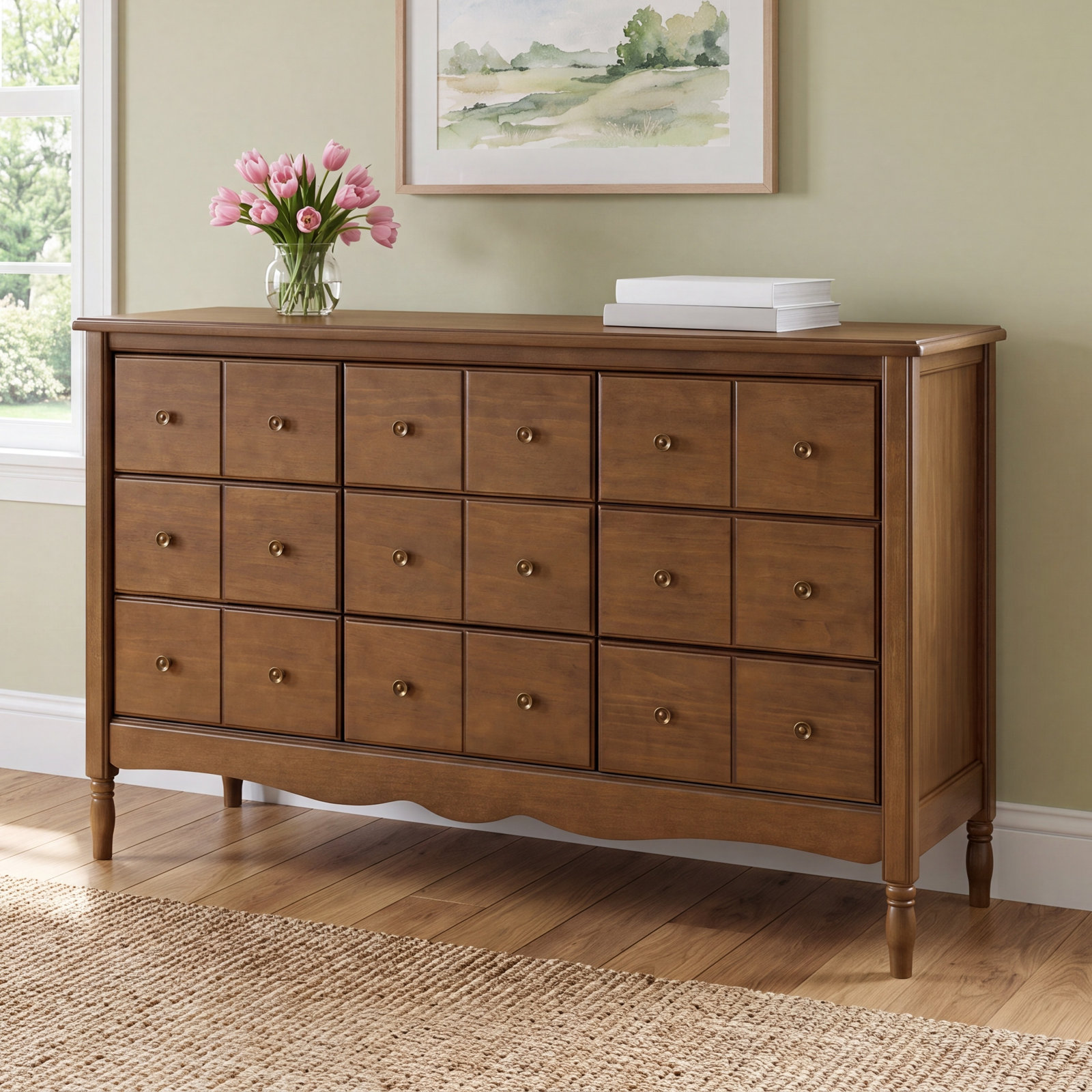 Liberty 9-Drawer Dresser, Natural Walnut