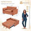Canapé-lit modulaire 54,30 po Corduroy-129173140