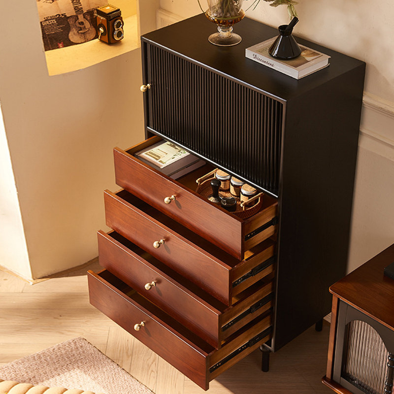 Armoire de salle à manger à enroulement noire