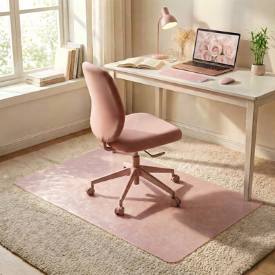 Chair Mat Carpet Protector for Low Pile Carpet, 36"x48", Gripper Backing, Anti-Dent & Anti-Slip, 3D Light-Reactive Rose Pattern for Office & Home
