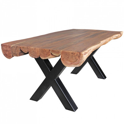 Maloof Acacia Rectangular Wood Top Dining Table