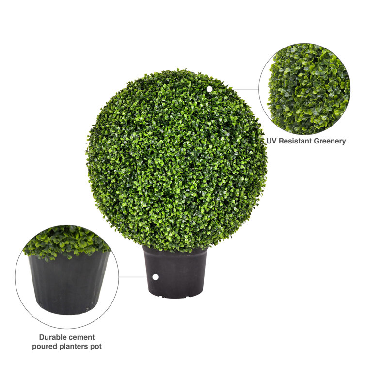 Gymax 4 Ft Artificial Triple Ball Topiary Tree Greenery Plant Home Office  Decor