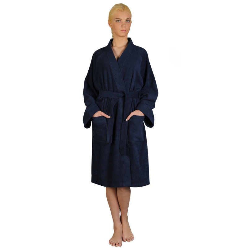 Peignoir Rabun 100% coton, G / TG, Bleu marine