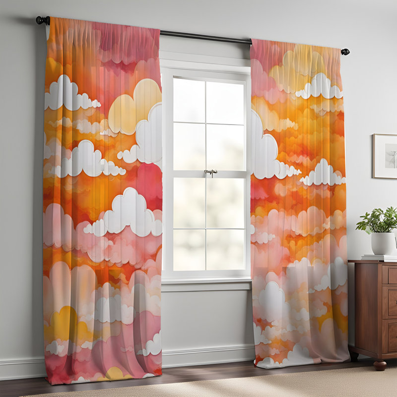 Paire de rideaux semi-transparents en polyester Gursevak, L 20 po x L 61 po