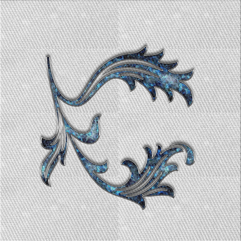 Tapis gris/noir/bleu à motifs, Rectangle 2 pi x 5 pi