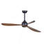 Ventilateur de plafond 52 po avec lumières Ventilateurs de moteur à courant continu silencieux à 6 vitesses, ventilateur de plafond réversible, pour salon de patio, chambre à coucher-1878079110