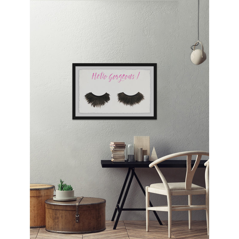 «Lashs & Lips II», reproduction de peinture à l'aquarelle encadrée, H 30 po x l 45 po