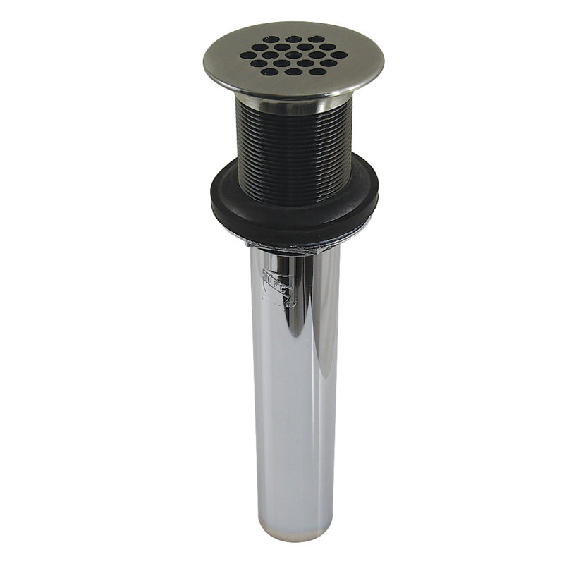 Kingston Brass Grid Bathroom Sink Drain without Overflow, 17 Gauge, Brushed Nickel