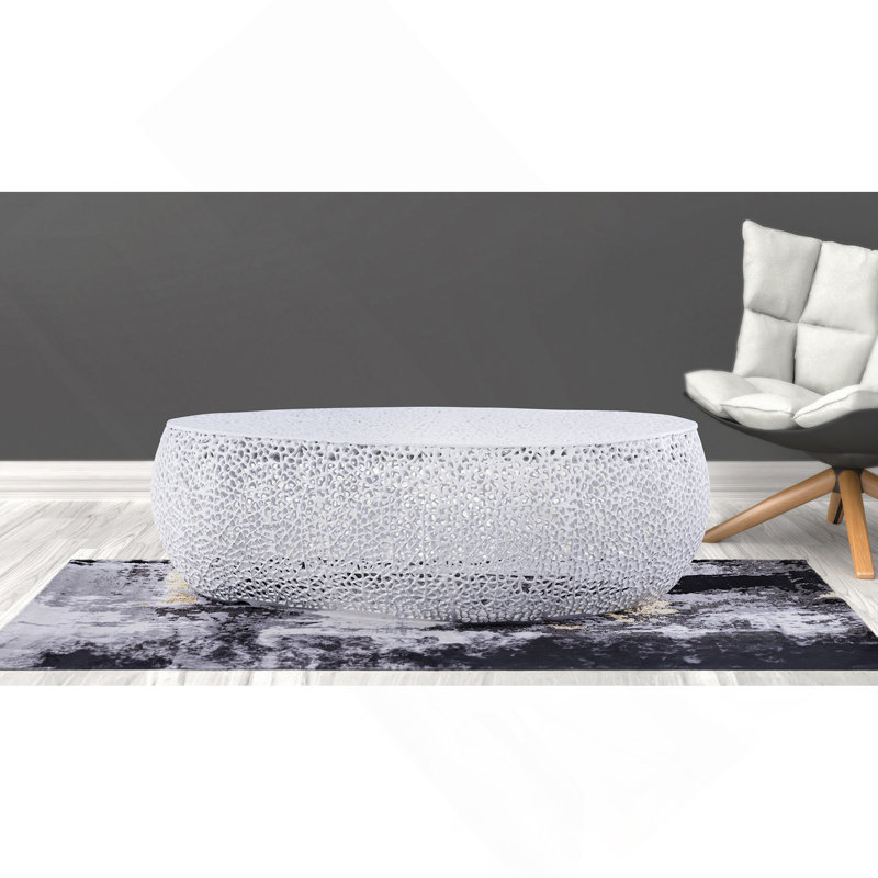 Table basse ovale blanche