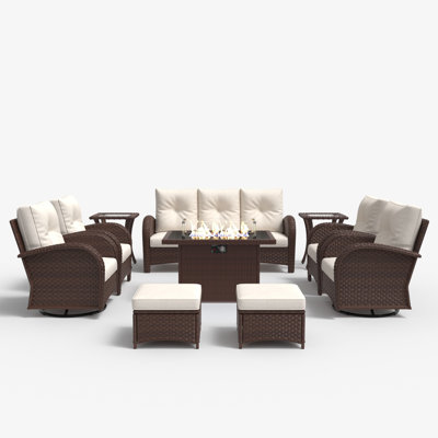 Marhlau 9 - Person Outdoor Seating Group with Cushions