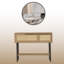 Aurelia 39" Console Table with Matching Round Mirror and Rattan Details