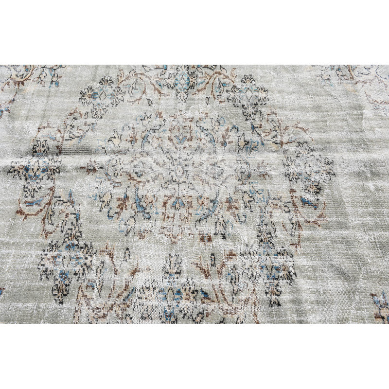 Grand tapis beige Oushak beige pour décorer le salon et la salle à manger