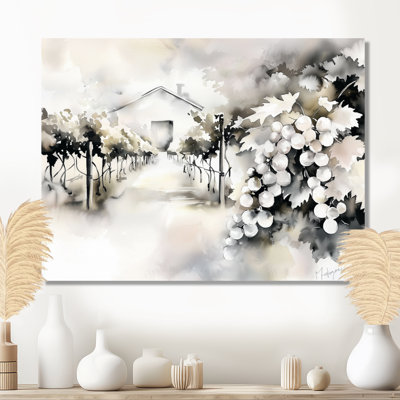 Paysage de perchoir de vignoble en Italie - impression murale vignoble