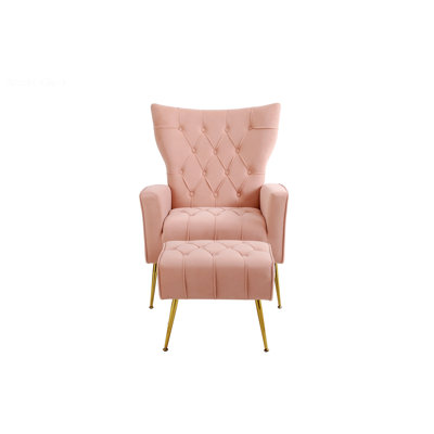 Upholstered Single Chair Modern Accent Chair With Ottoman Comfy Armchair