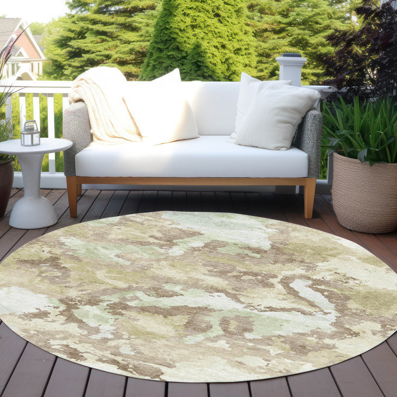 Tapis intérieur / extérieur brun Branza, 8 pi x 8 pi