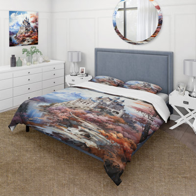 Allemagne - Château de Neuschwanstein - Ensemble de housse de couette Allemagne - Polyester en microfibre