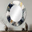 Or et gris Abstractions I - miroir mural ovale moderne-480714586