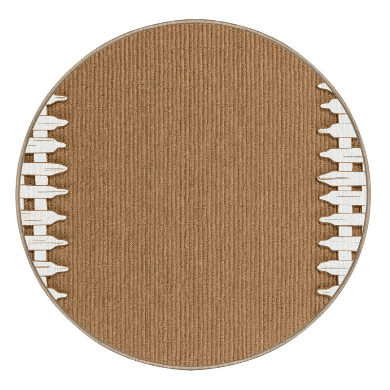 Tapis lavable avec bordure de clôture, Rond 3 pi