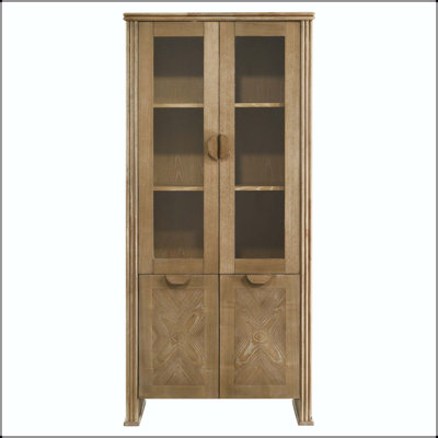 Vitrine 4 portes avec verre trempé et tablettes réglables