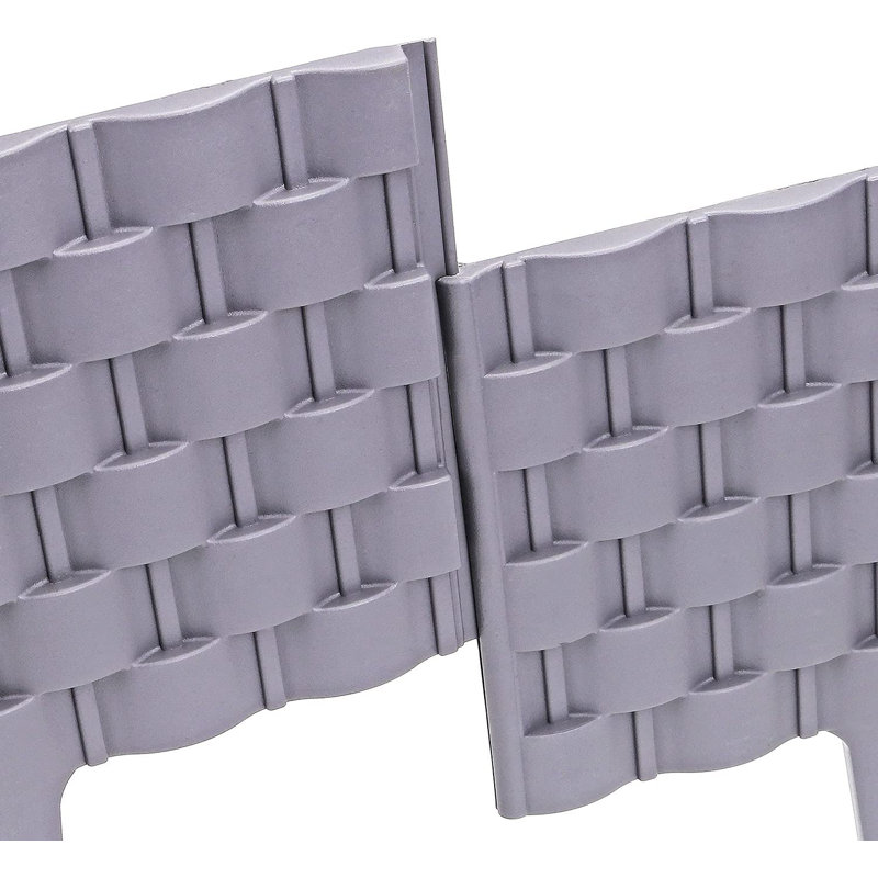 Gravett 114.3 cm H x 88.9 cm W Lawn Edging Fencing, Grey
