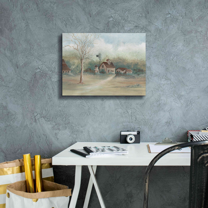 «Walsham Barns In The Distance» sur toile par Cindy Jacobs, H 12 po x l 16 po x P 0,75 po