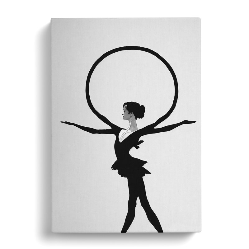 Monochrome Ballerina No.3 - Wrapped Canvas Print, 50cm H x 35cm W x 3cm D