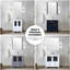 Meuble-lavabo blanc 42 po Largeur, profondeur de 18,25 po, armoire latérale, comptoir en céramique, robinet, fermeture en douceur, résistance aux taches durable avec le comptoir et le comptoir