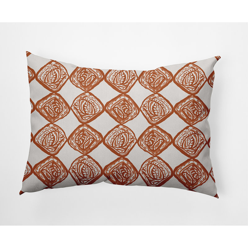 Housse de coussin carrée/insert, Orangé, Géométrique 2