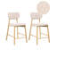 Upholstered Counter Stool with Solid Wood Frame-875575336